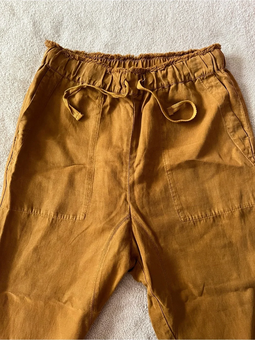 Zara Women's Drawstring Chinos in Rust